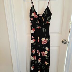 Floral Black Jumpsuit